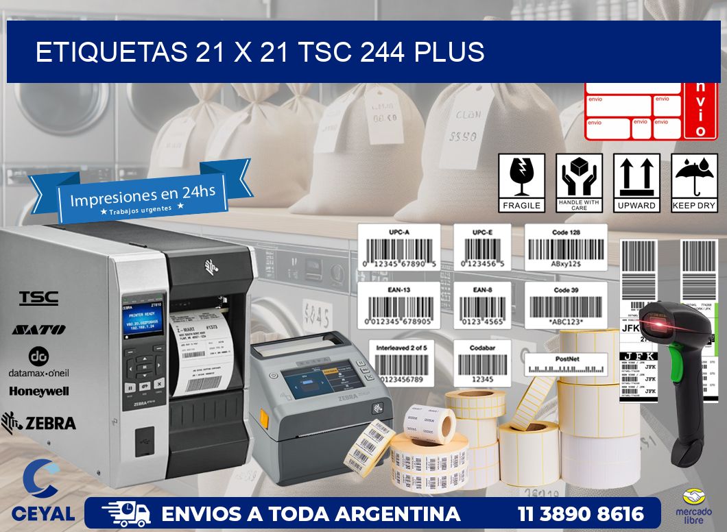 ETIQUETAS 21 x 21 TSC 244 PLUS