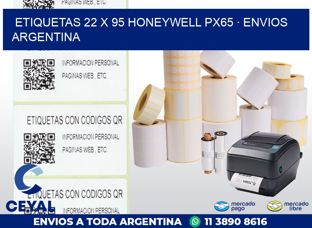 ETIQUETAS 22 x 95 HONEYWELL PX65 · ENVIOS ARGENTINA