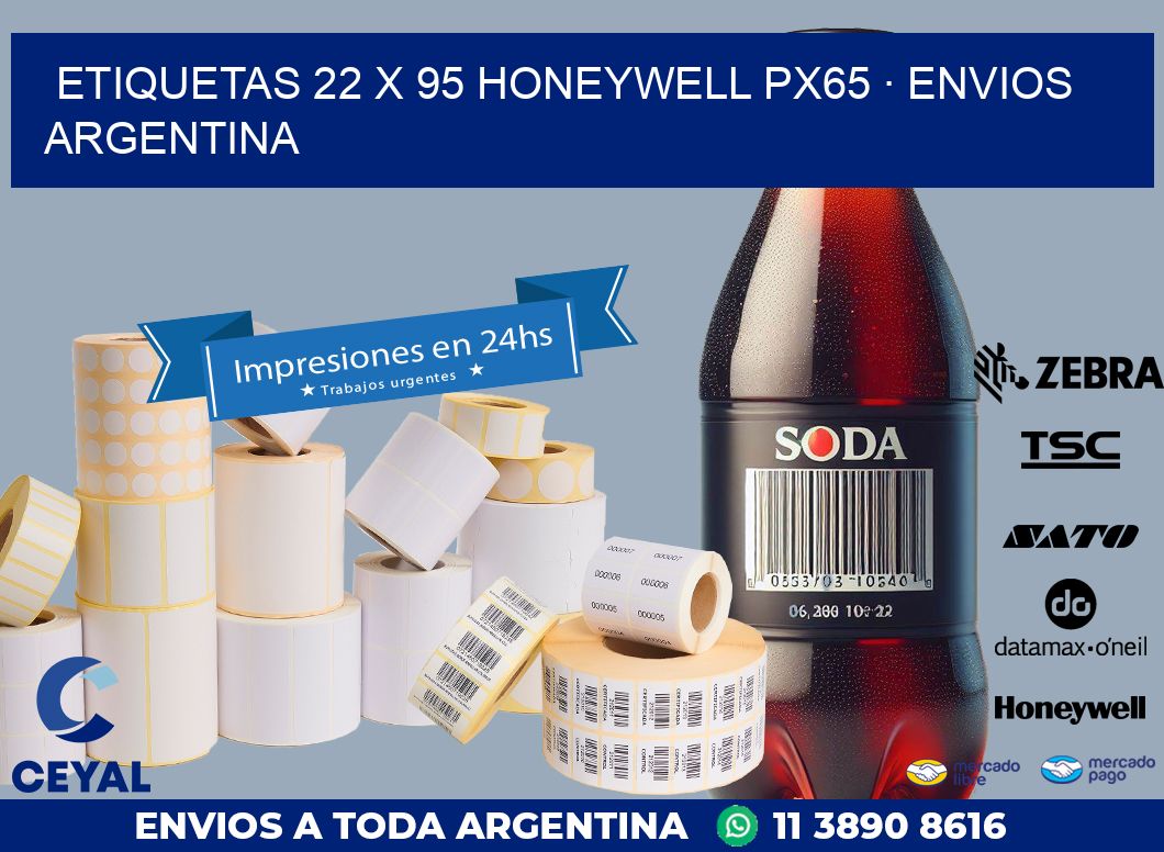 ETIQUETAS 22 x 95 HONEYWELL PX65 · ENVIOS ARGENTINA