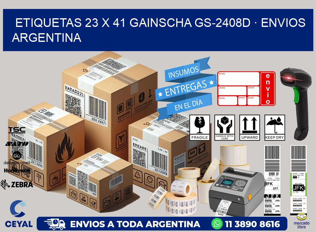 ETIQUETAS 23 x 41 GAINSCHA GS-2408D · ENVIOS ARGENTINA