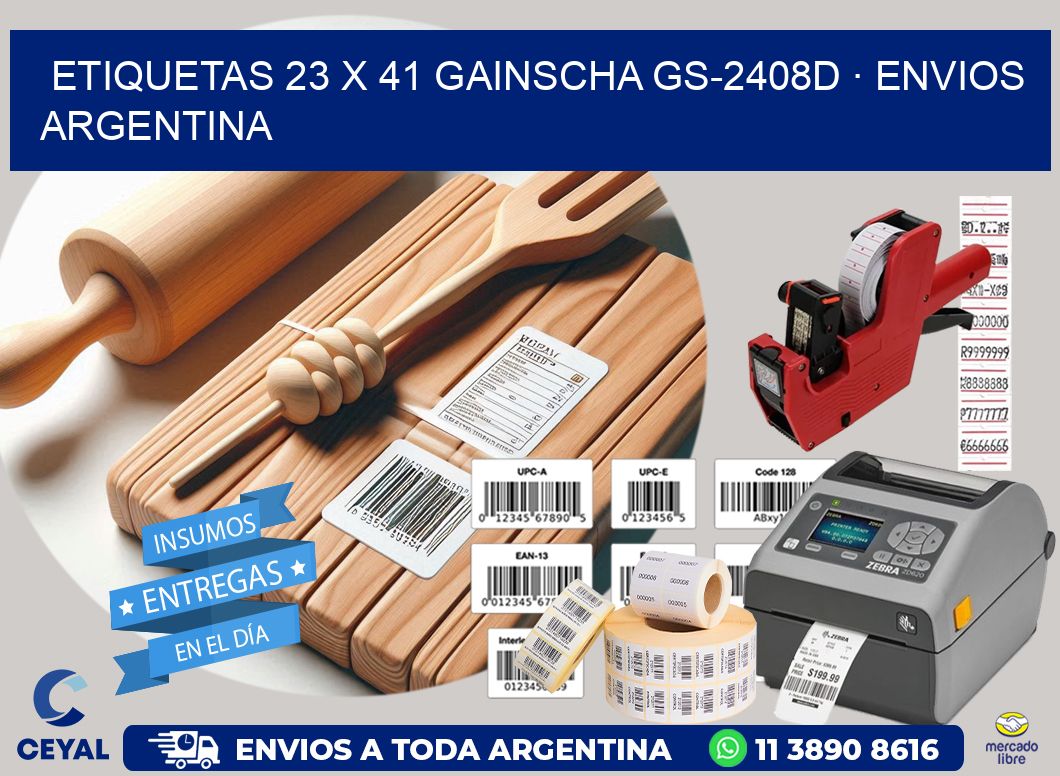 ETIQUETAS 23 x 41 GAINSCHA GS-2408D · ENVIOS ARGENTINA