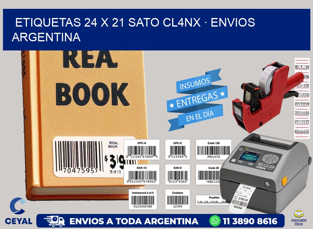 ETIQUETAS 24 x 21 SATO CL4NX · ENVIOS ARGENTINA