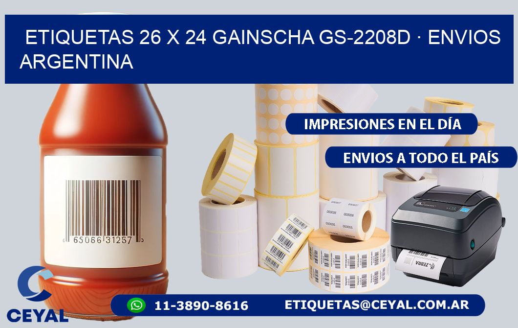 ETIQUETAS 26 x 24 GAINSCHA GS-2208D · ENVIOS ARGENTINA