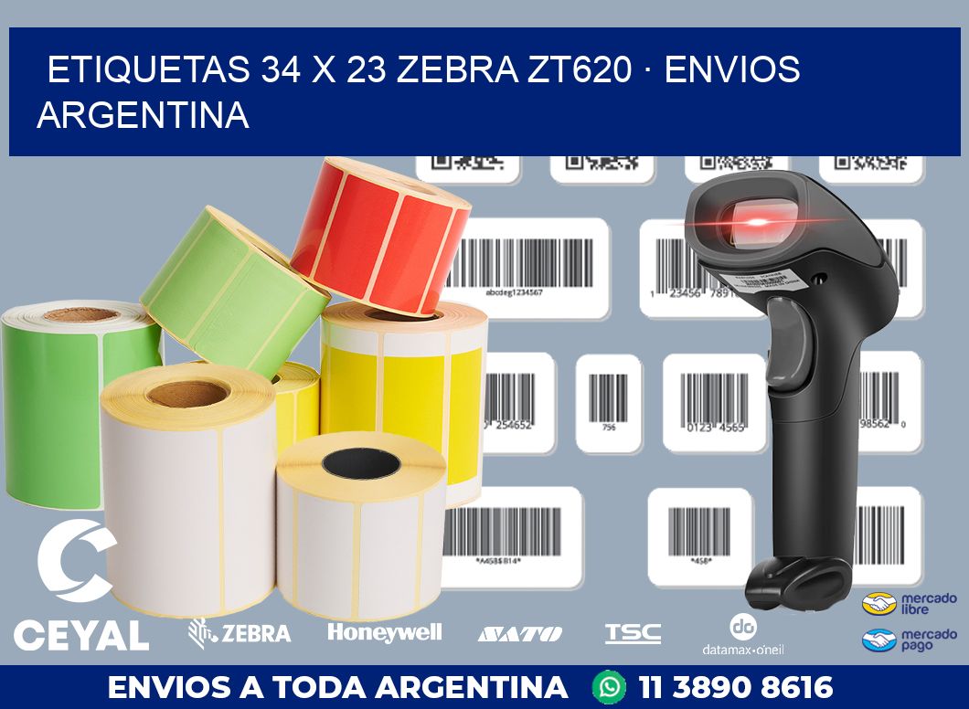 ETIQUETAS 34 x 23 ZEBRA ZT620 · ENVIOS ARGENTINA