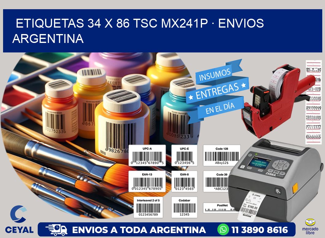 ETIQUETAS 34 x 86 TSC MX241P · ENVIOS ARGENTINA