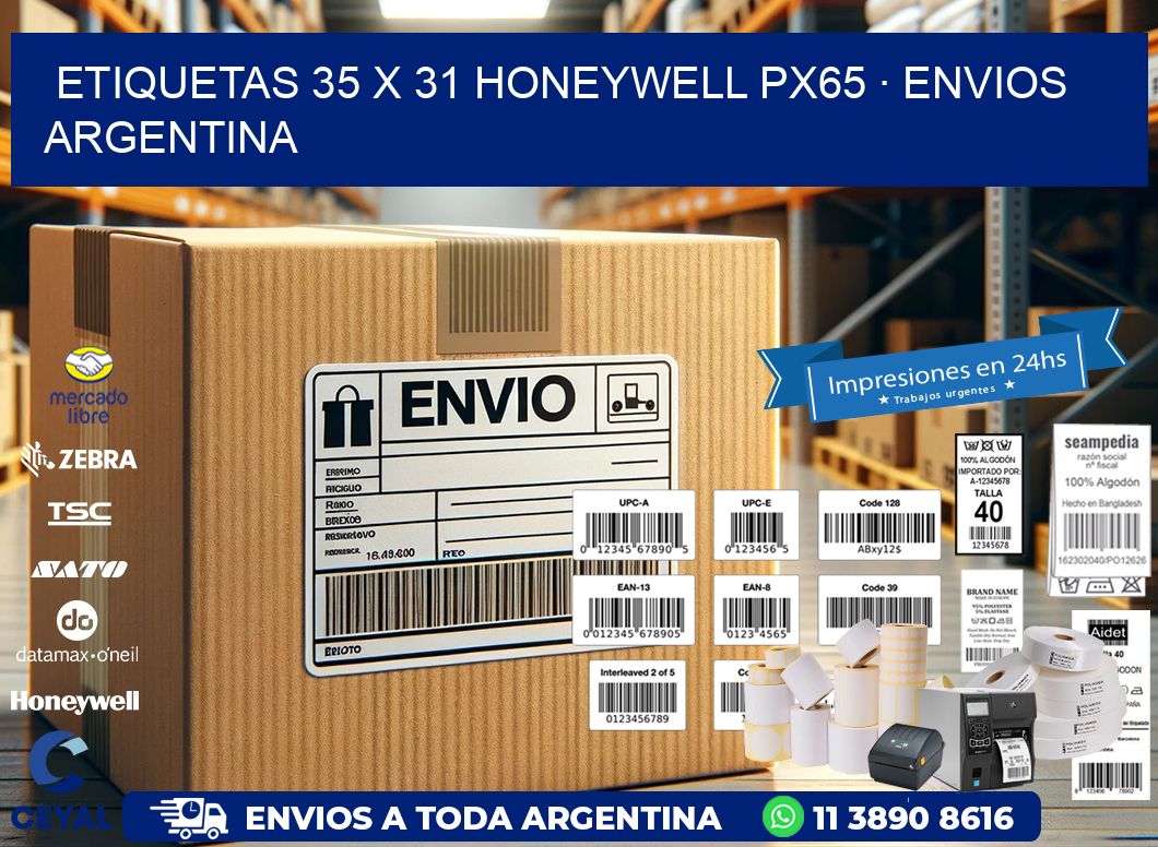 ETIQUETAS 35 x 31 HONEYWELL PX65 · ENVIOS ARGENTINA