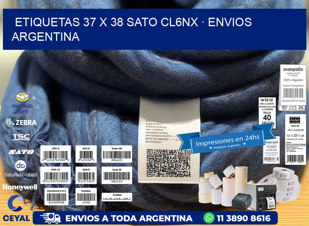 ETIQUETAS 37 x 38 SATO CL6NX · ENVIOS ARGENTINA