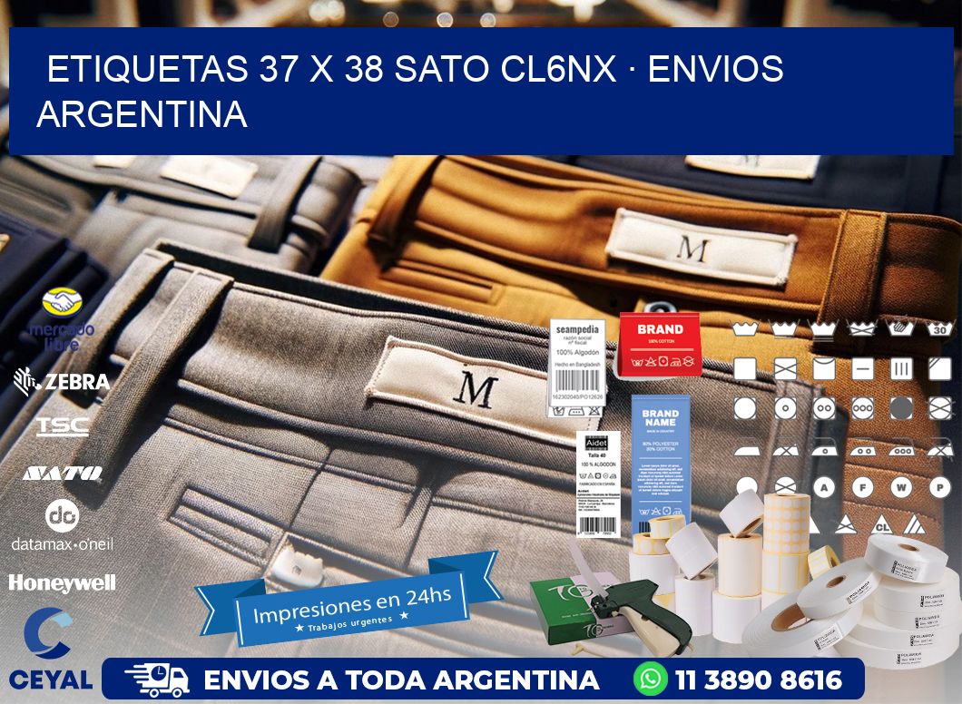 ETIQUETAS 37 x 38 SATO CL6NX · ENVIOS ARGENTINA