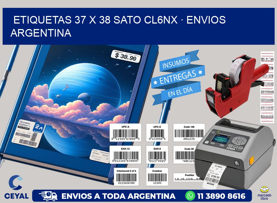 ETIQUETAS 37 x 38 SATO CL6NX · ENVIOS ARGENTINA