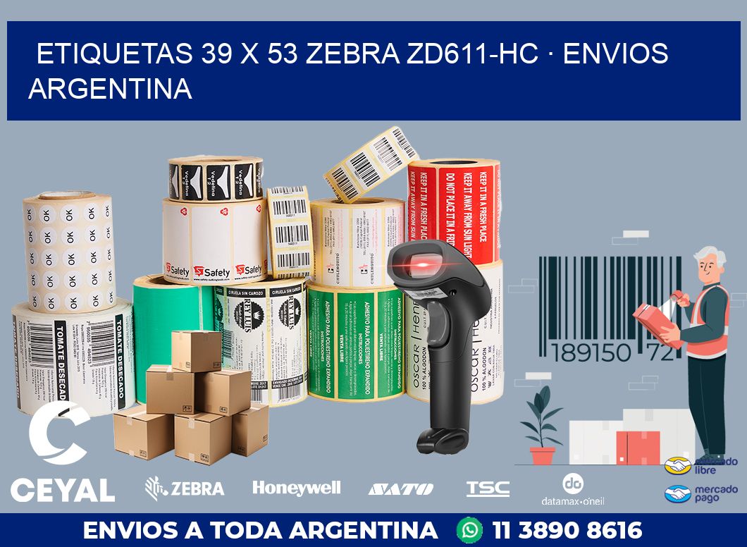 ETIQUETAS 39 x 53 ZEBRA ZD611-HC · ENVIOS ARGENTINA