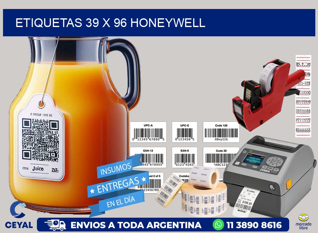 ETIQUETAS 39 x 96 HONEYWELL