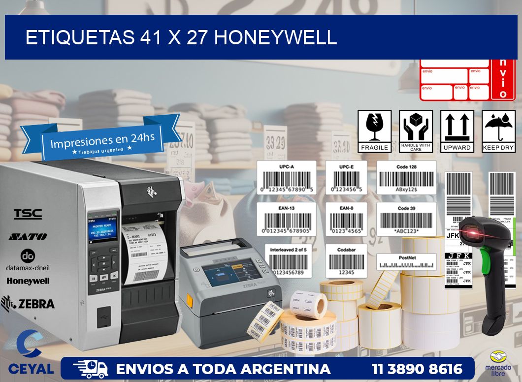 ETIQUETAS 41 x 27 HONEYWELL