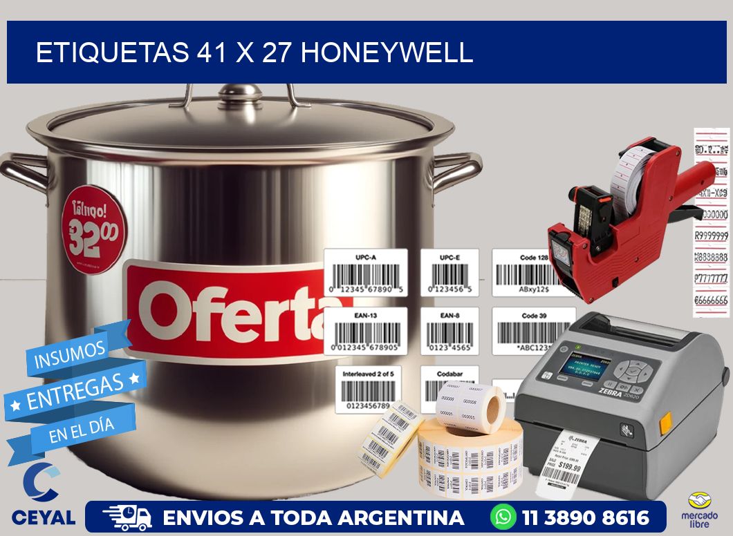 ETIQUETAS 41 x 27 HONEYWELL