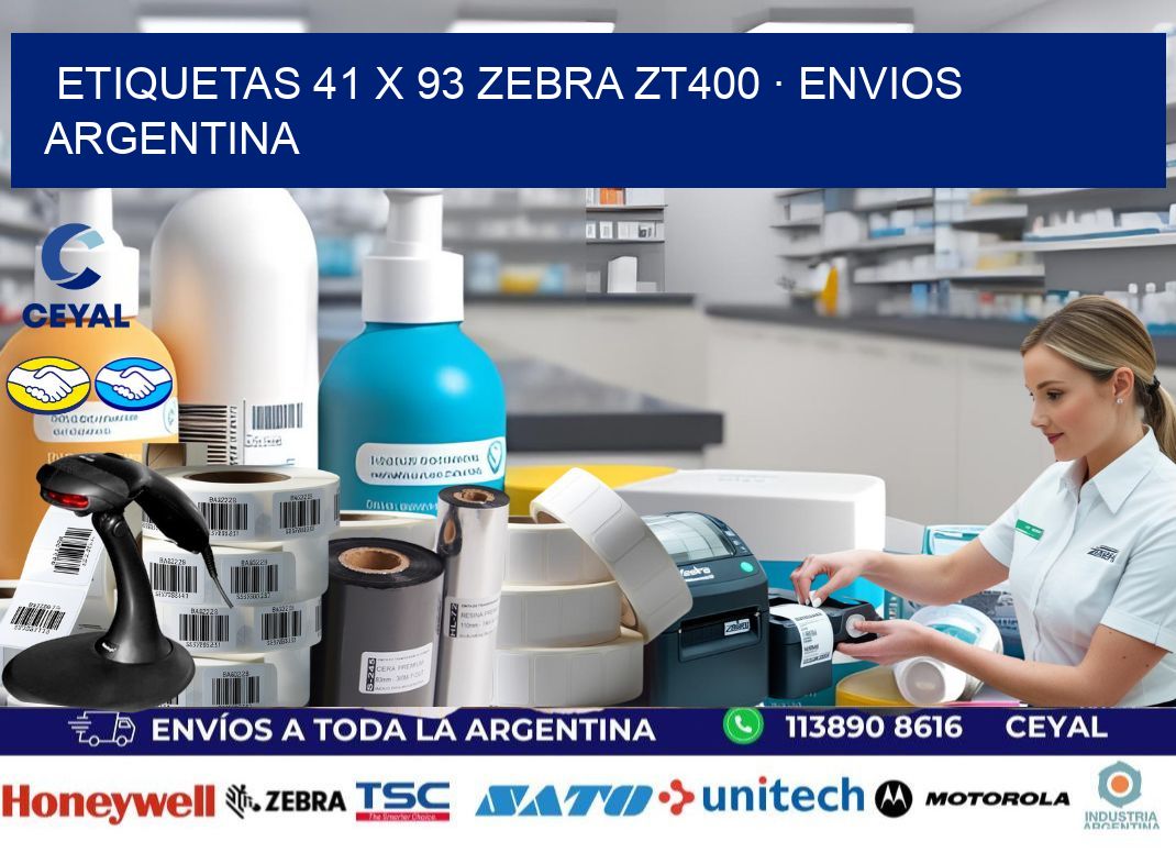 ETIQUETAS 41 x 93 ZEBRA ZT400 · ENVIOS ARGENTINA