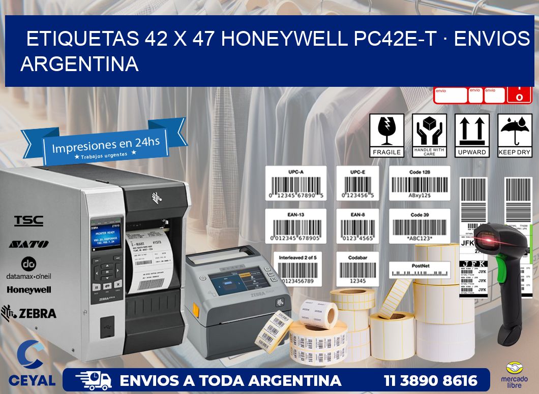 ETIQUETAS 42 x 47 HONEYWELL PC42E-T · ENVIOS ARGENTINA
