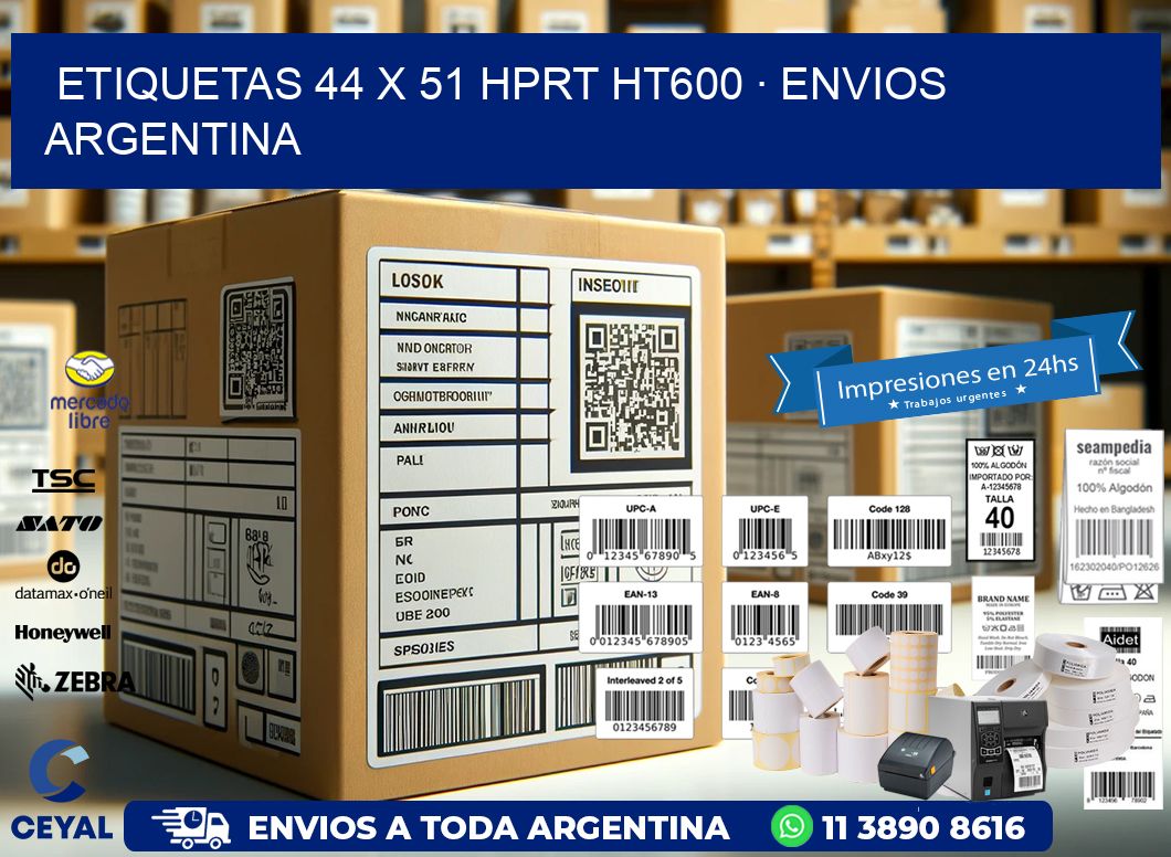 ETIQUETAS 44 x 51 HPRT HT600 · ENVIOS ARGENTINA