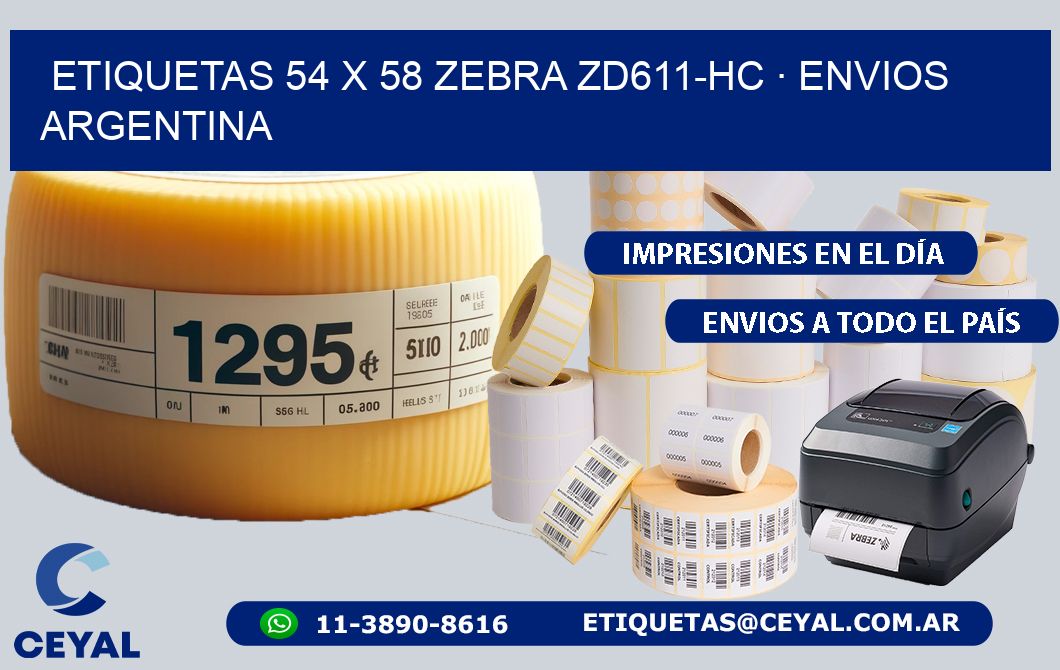 ETIQUETAS 54 x 58 ZEBRA ZD611-HC · ENVIOS ARGENTINA