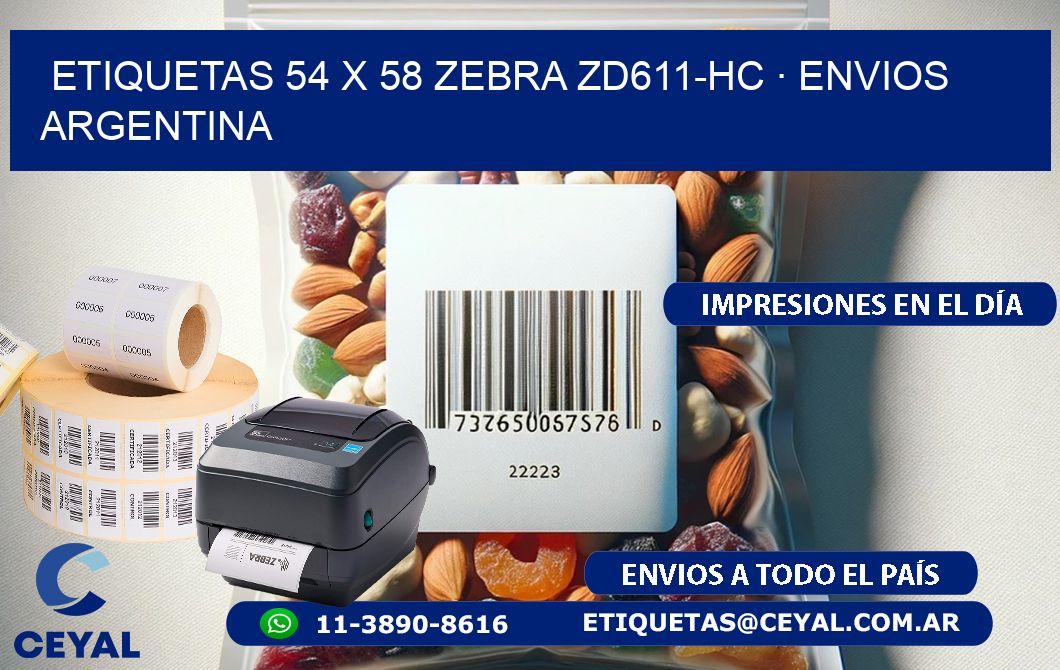 ETIQUETAS 54 x 58 ZEBRA ZD611-HC · ENVIOS ARGENTINA