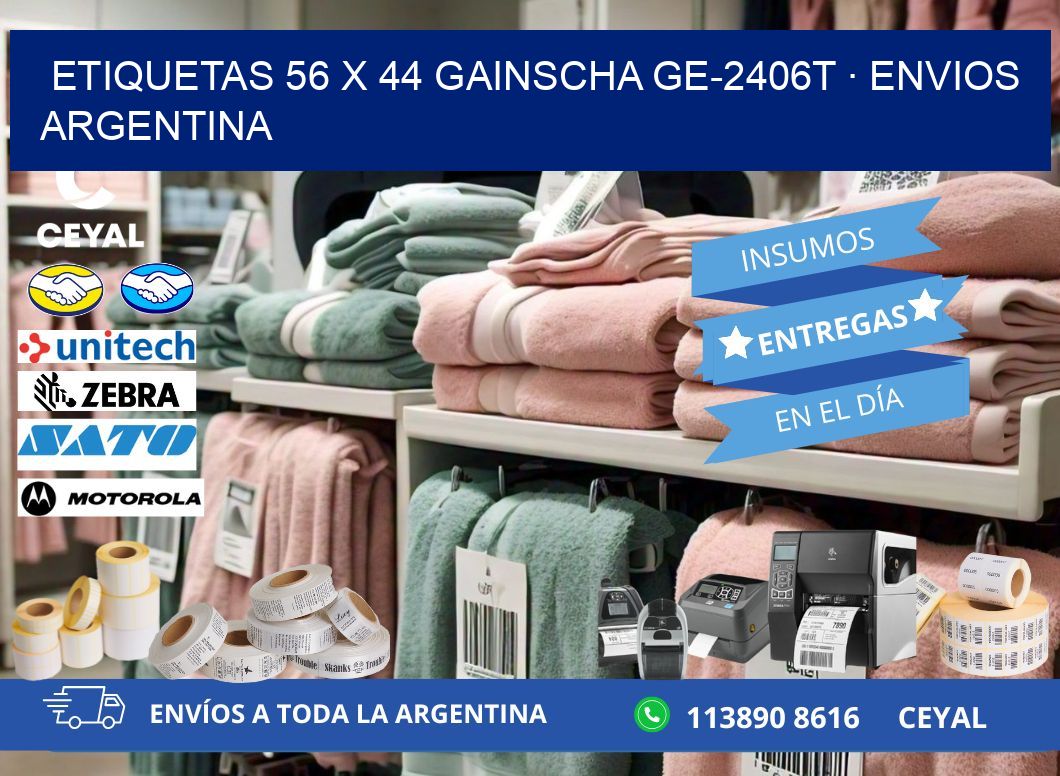 ETIQUETAS 56 x 44 GAINSCHA GE-2406T · ENVIOS ARGENTINA