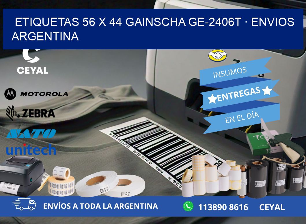 ETIQUETAS 56 x 44 GAINSCHA GE-2406T · ENVIOS ARGENTINA