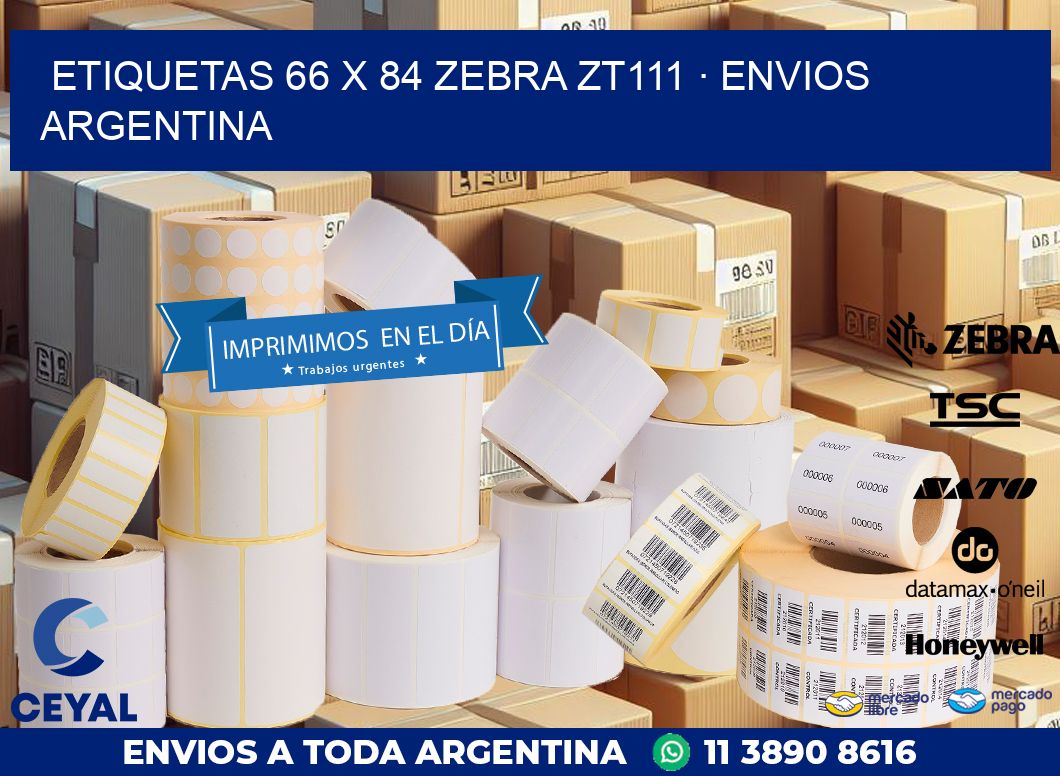 ETIQUETAS 66 x 84 ZEBRA ZT111 · ENVIOS ARGENTINA