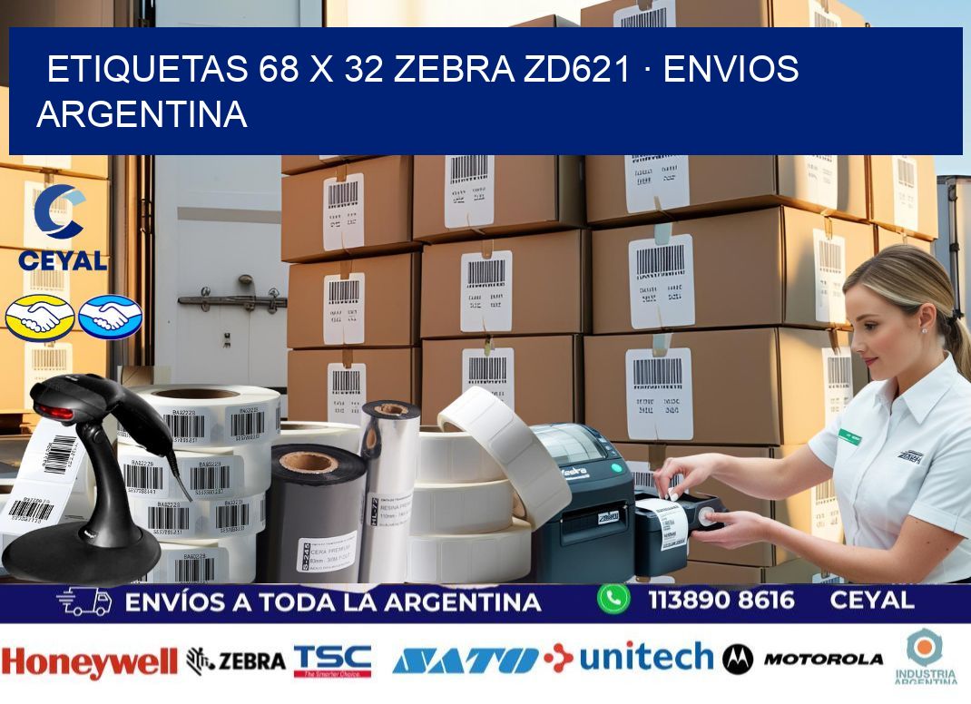 ETIQUETAS 68 x 32 ZEBRA ZD621 · ENVIOS ARGENTINA