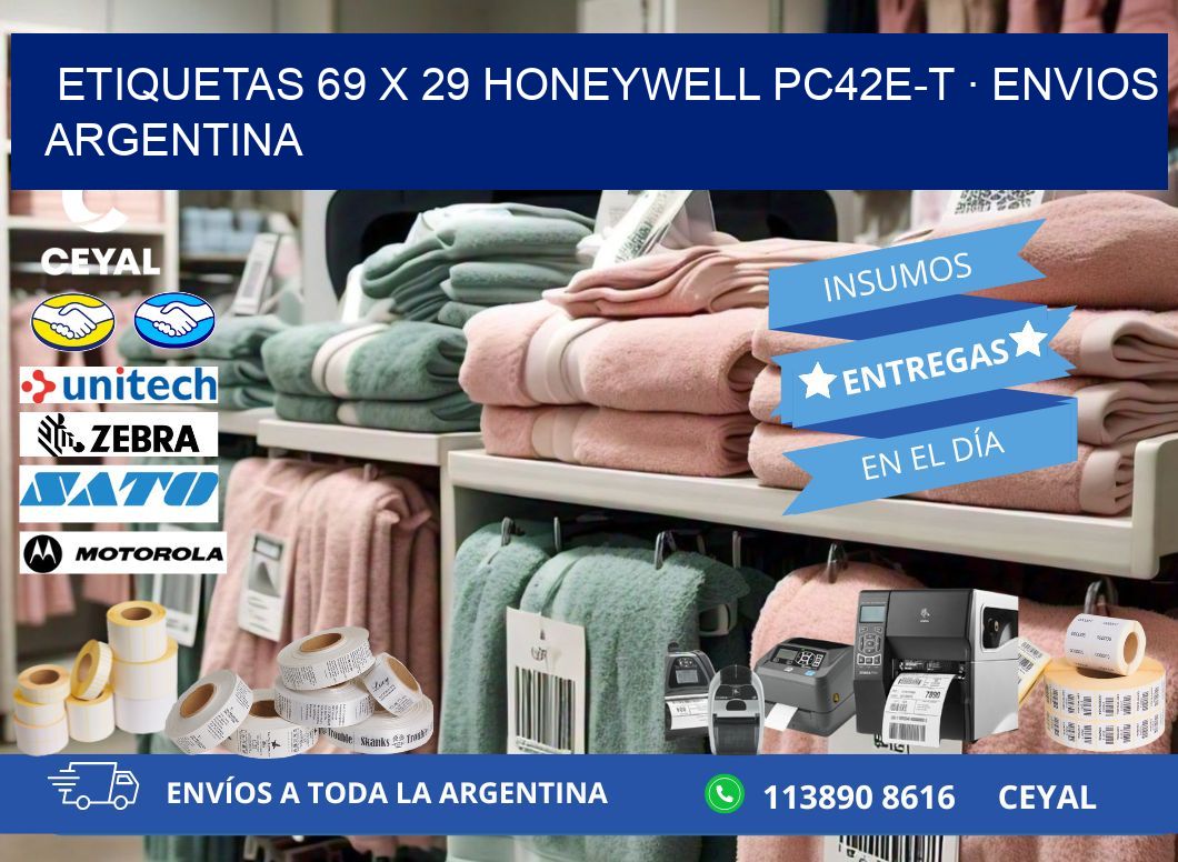 ETIQUETAS 69 x 29 HONEYWELL PC42E-T · ENVIOS ARGENTINA