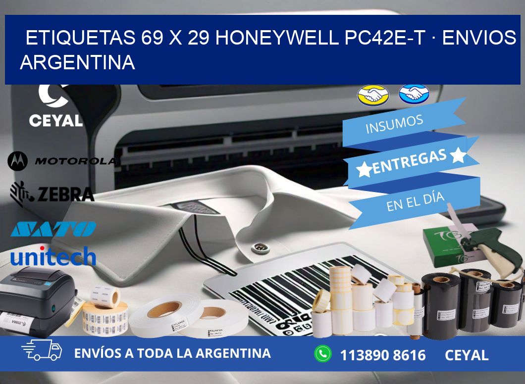 ETIQUETAS 69 x 29 HONEYWELL PC42E-T · ENVIOS ARGENTINA