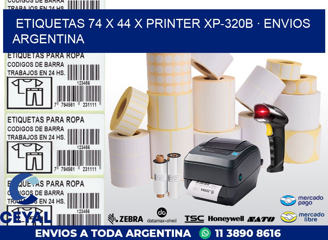 ETIQUETAS 74 x 44 X PRINTER XP-320B · ENVIOS ARGENTINA