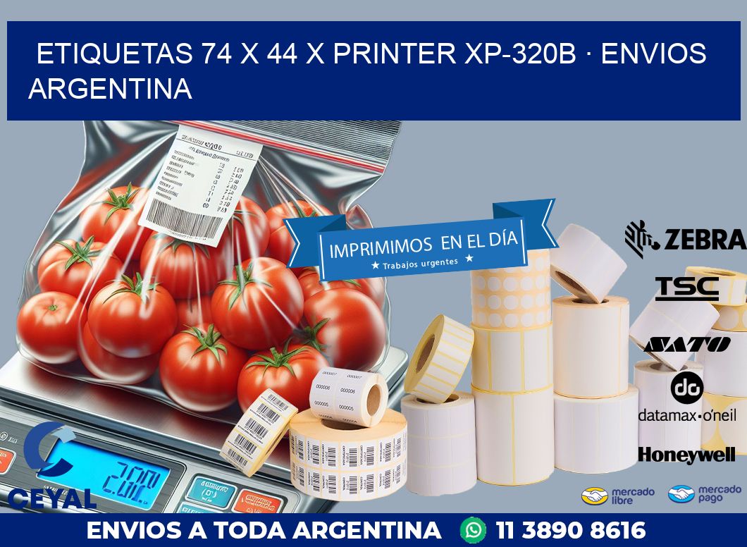 ETIQUETAS 74 x 44 X PRINTER XP-320B · ENVIOS ARGENTINA