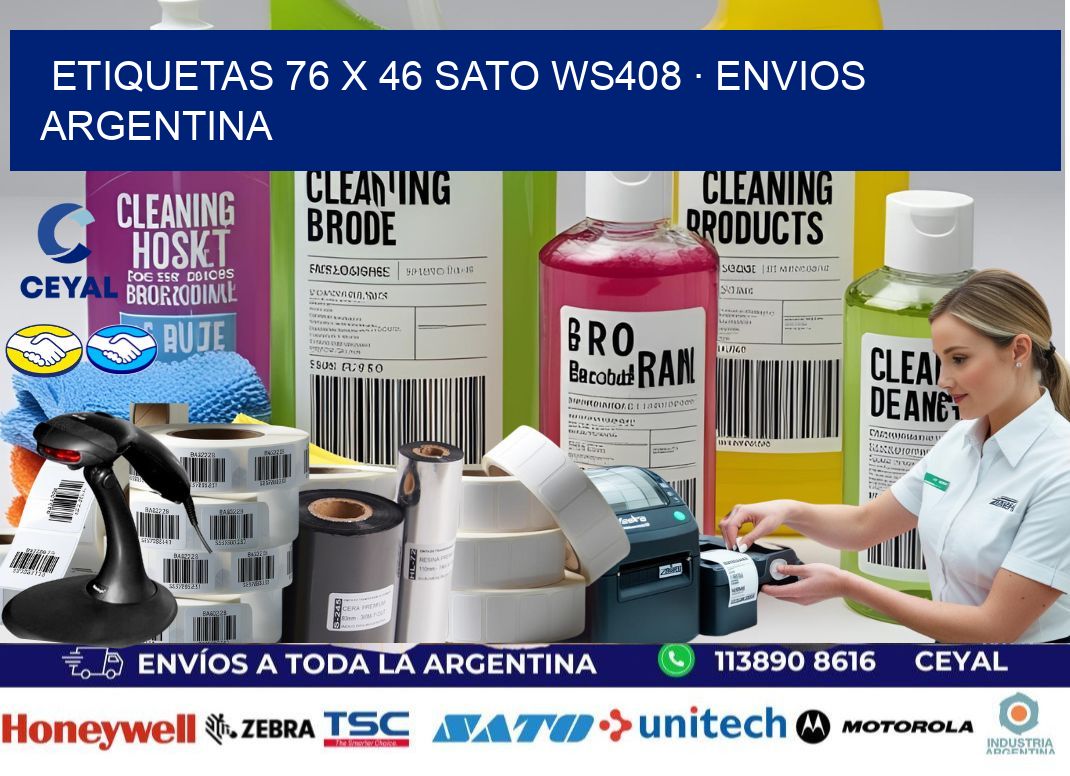 ETIQUETAS 76 x 46 SATO WS408 · ENVIOS ARGENTINA