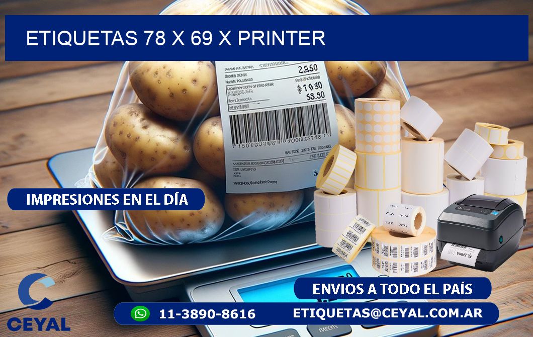 ETIQUETAS 78 x 69 X PRINTER