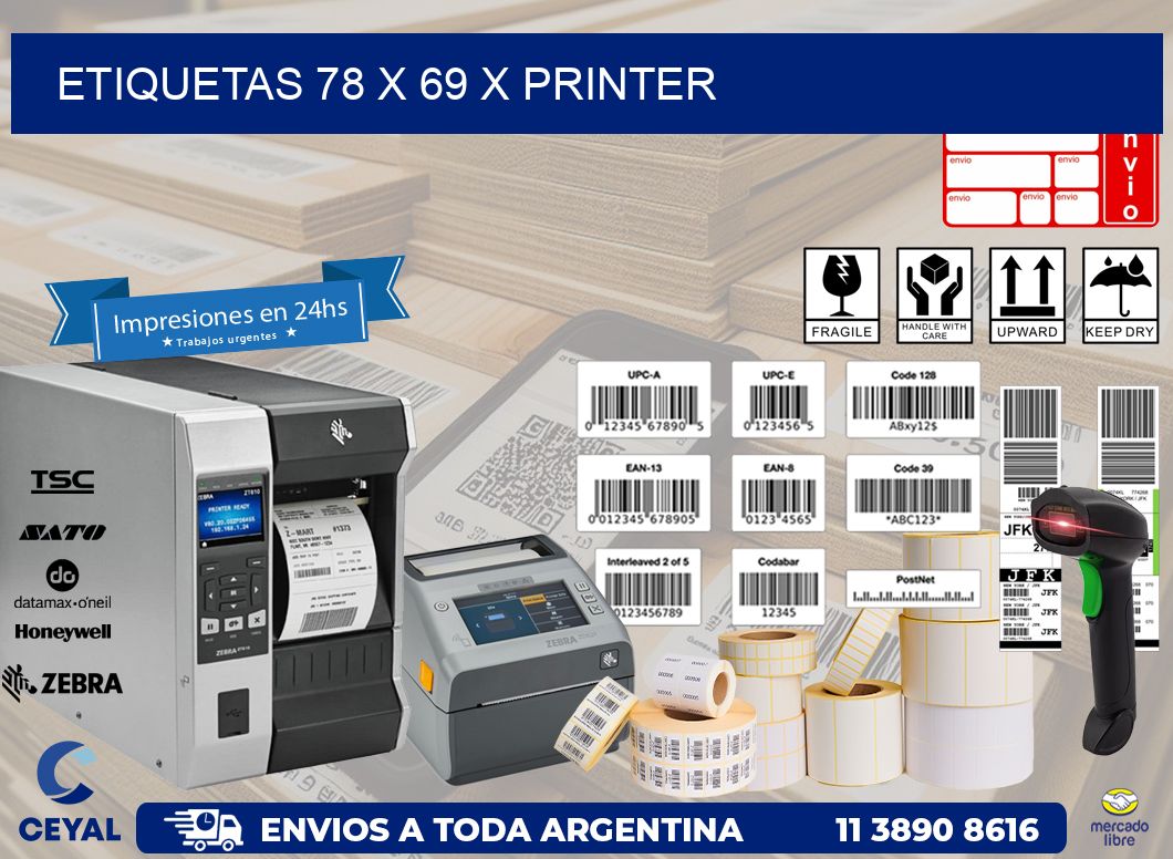 ETIQUETAS 78 x 69 X PRINTER