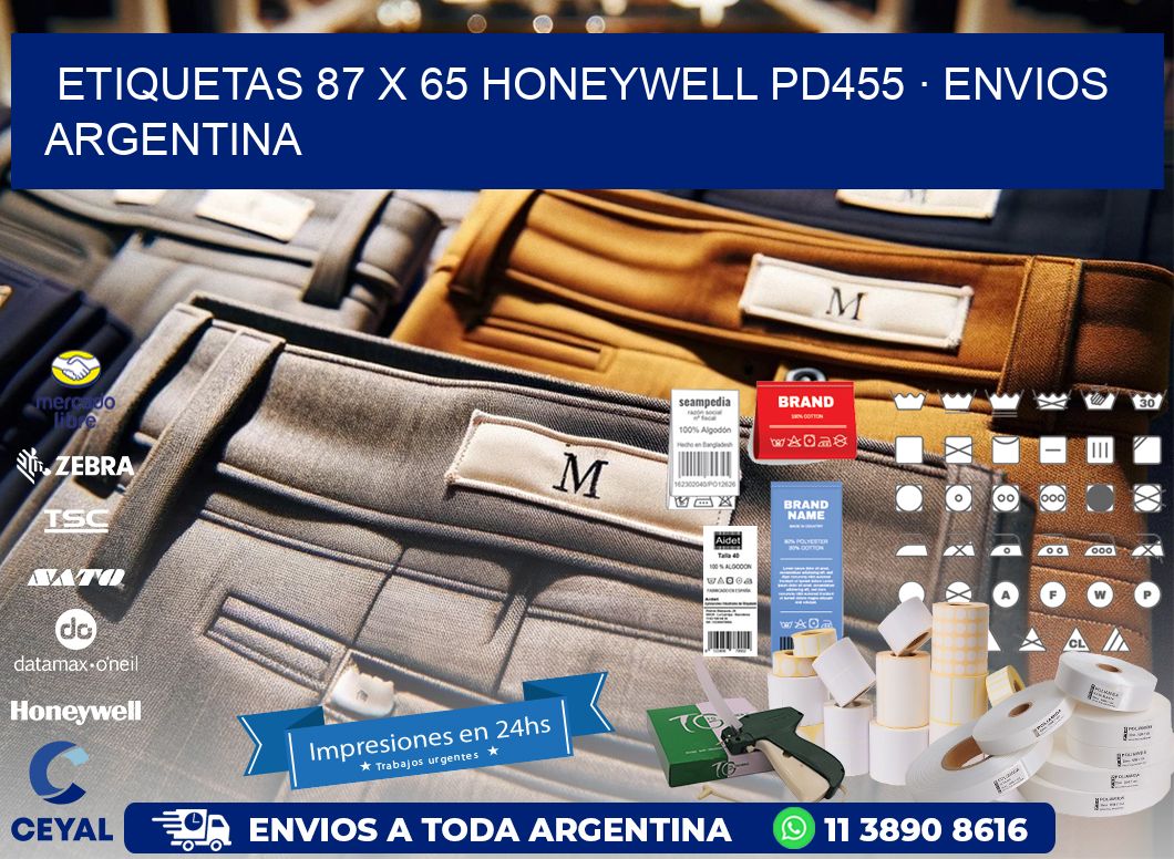 ETIQUETAS 87 x 65 HONEYWELL PD455 · ENVIOS ARGENTINA