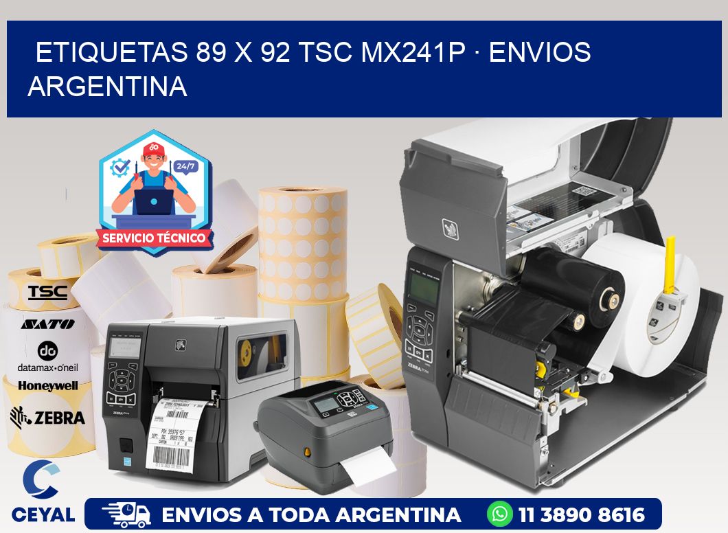 ETIQUETAS 89 x 92 TSC MX241P · ENVIOS ARGENTINA