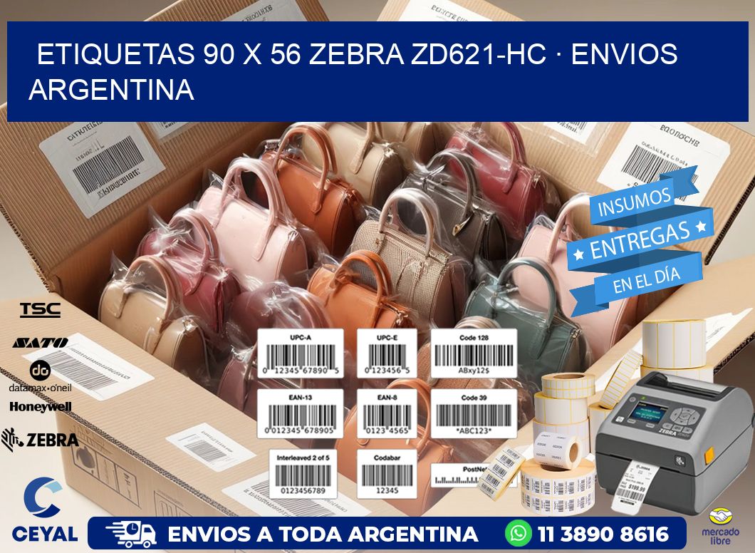 ETIQUETAS 90 x 56 ZEBRA ZD621-HC · ENVIOS ARGENTINA