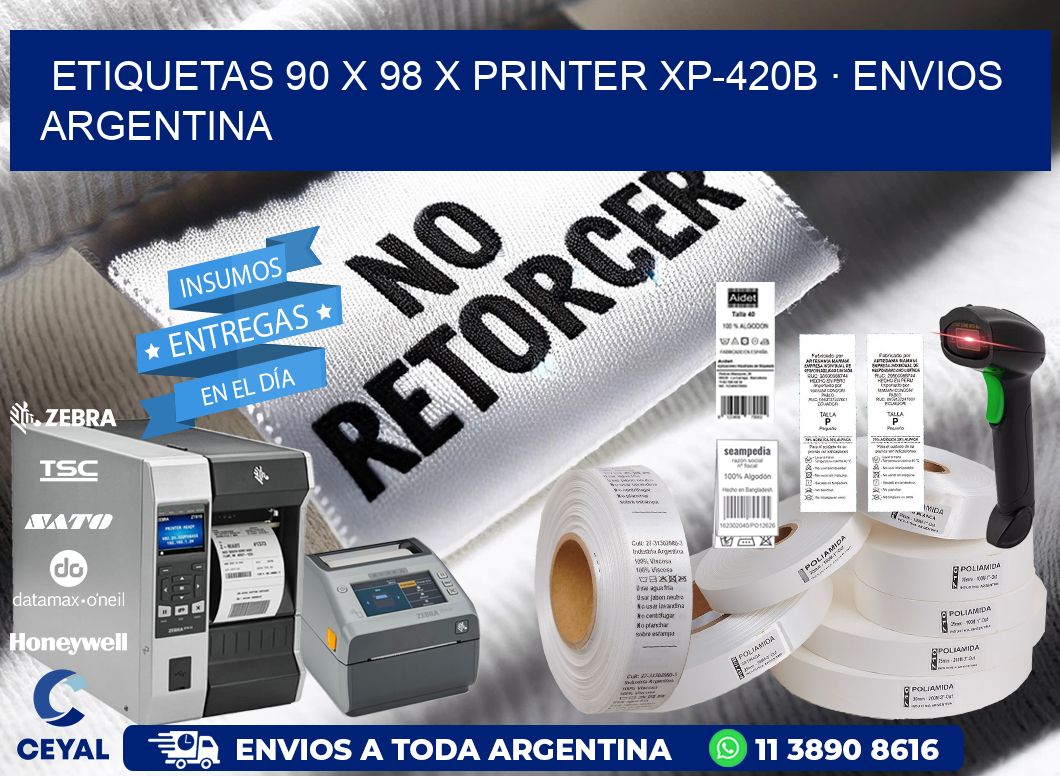 ETIQUETAS 90 x 98 X PRINTER XP-420B · ENVIOS ARGENTINA