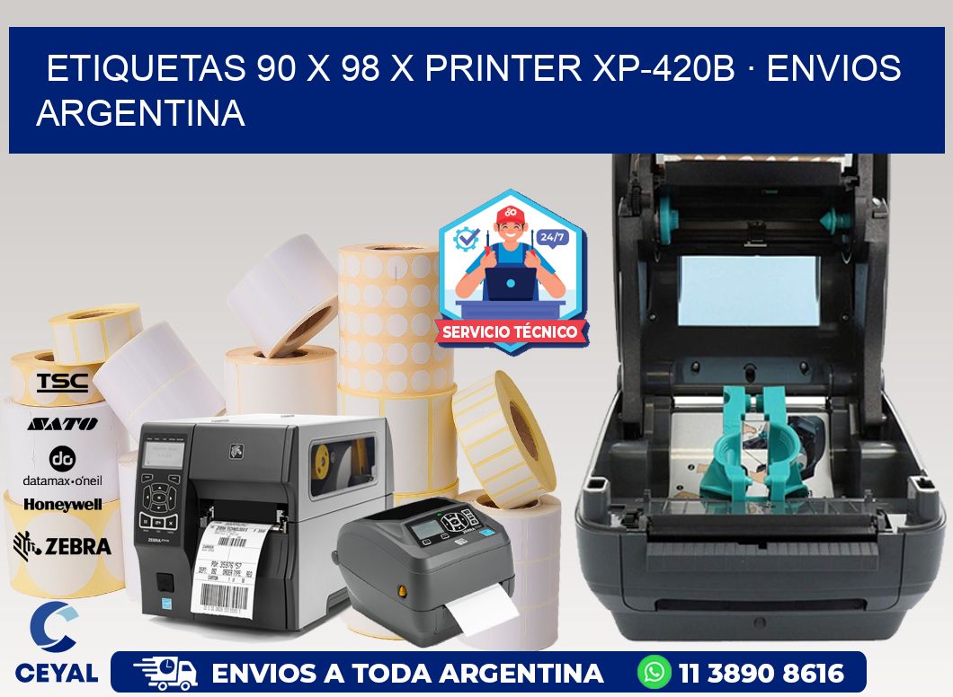 ETIQUETAS 90 x 98 X PRINTER XP-420B · ENVIOS ARGENTINA