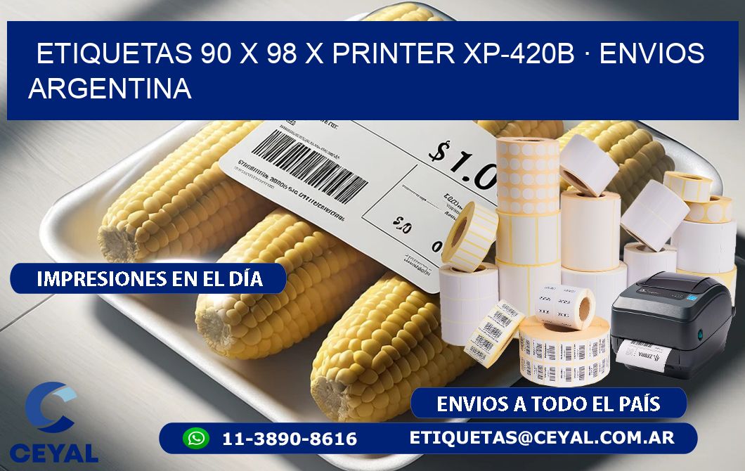 ETIQUETAS 90 x 98 X PRINTER XP-420B · ENVIOS ARGENTINA