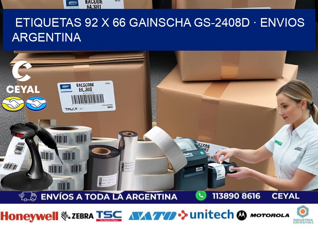 ETIQUETAS 92 x 66 GAINSCHA GS-2408D · ENVIOS ARGENTINA