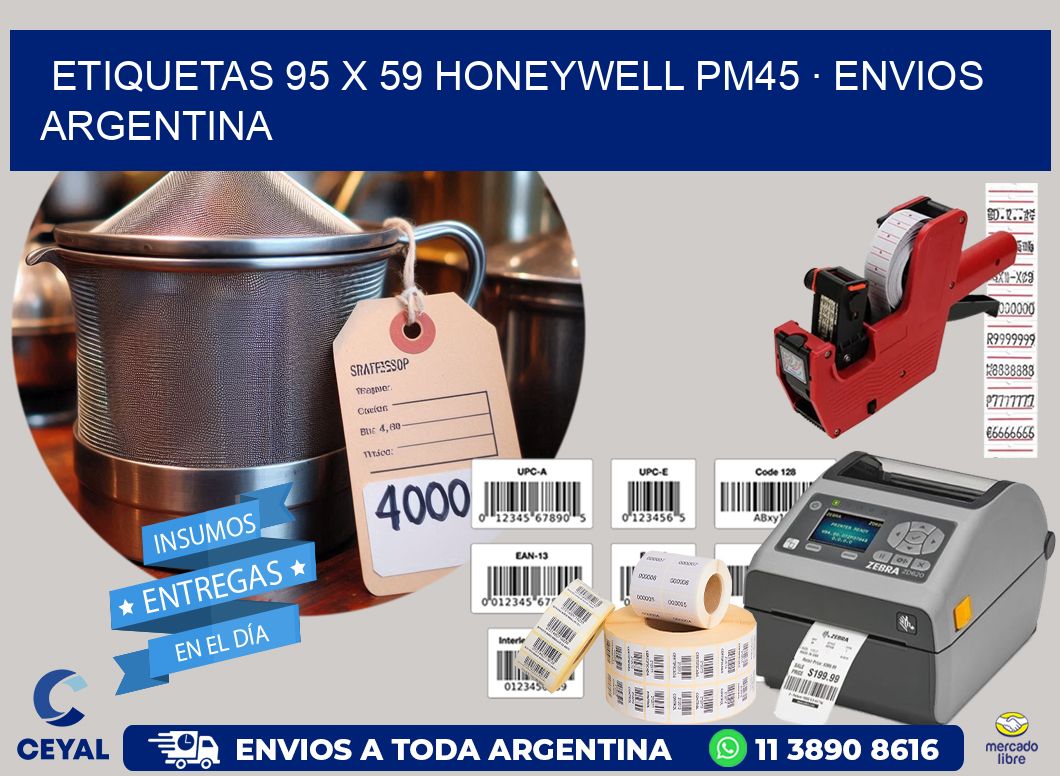 ETIQUETAS 95 x 59 HONEYWELL PM45 · ENVIOS ARGENTINA