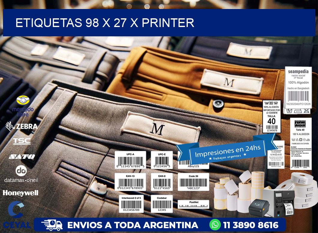 ETIQUETAS 98 x 27 X PRINTER