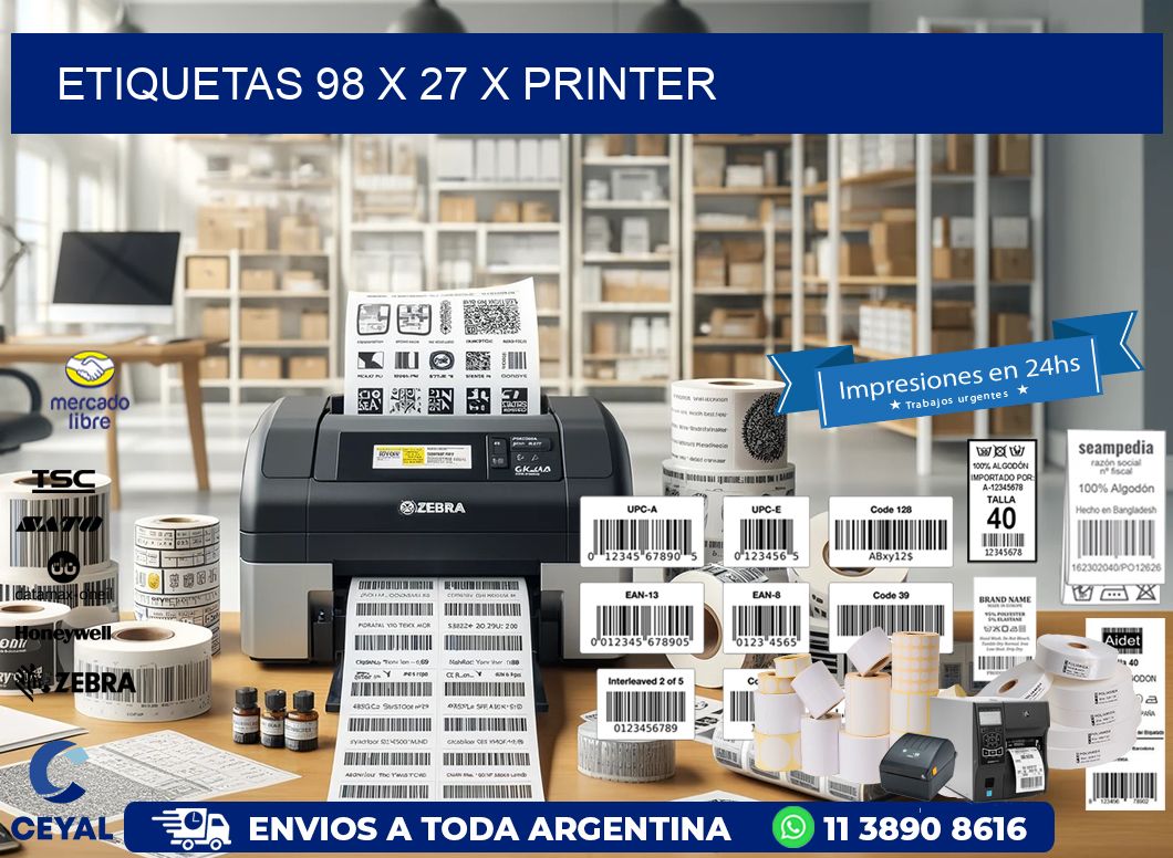 ETIQUETAS 98 x 27 X PRINTER