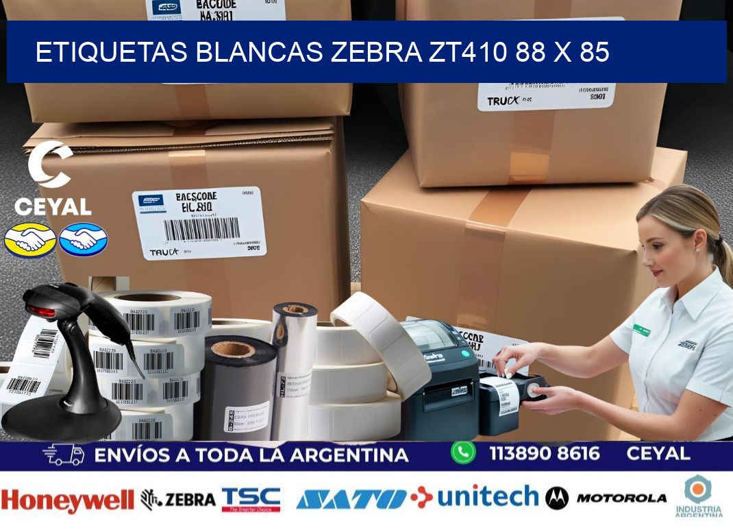 ETIQUETAS BLANCAS ZEBRA ZT410 88 x 85