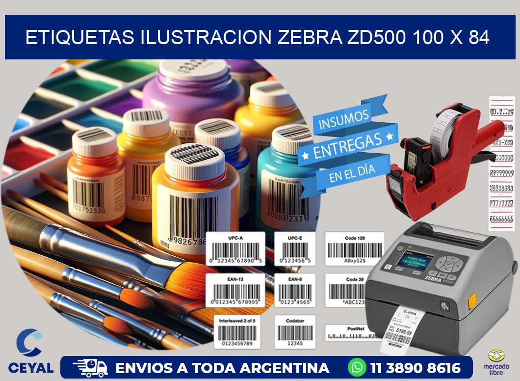 ETIQUETAS ILUSTRACION ZEBRA ZD500 100 x 84