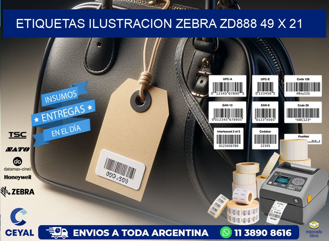 ETIQUETAS ILUSTRACION ZEBRA ZD888 49 x 21