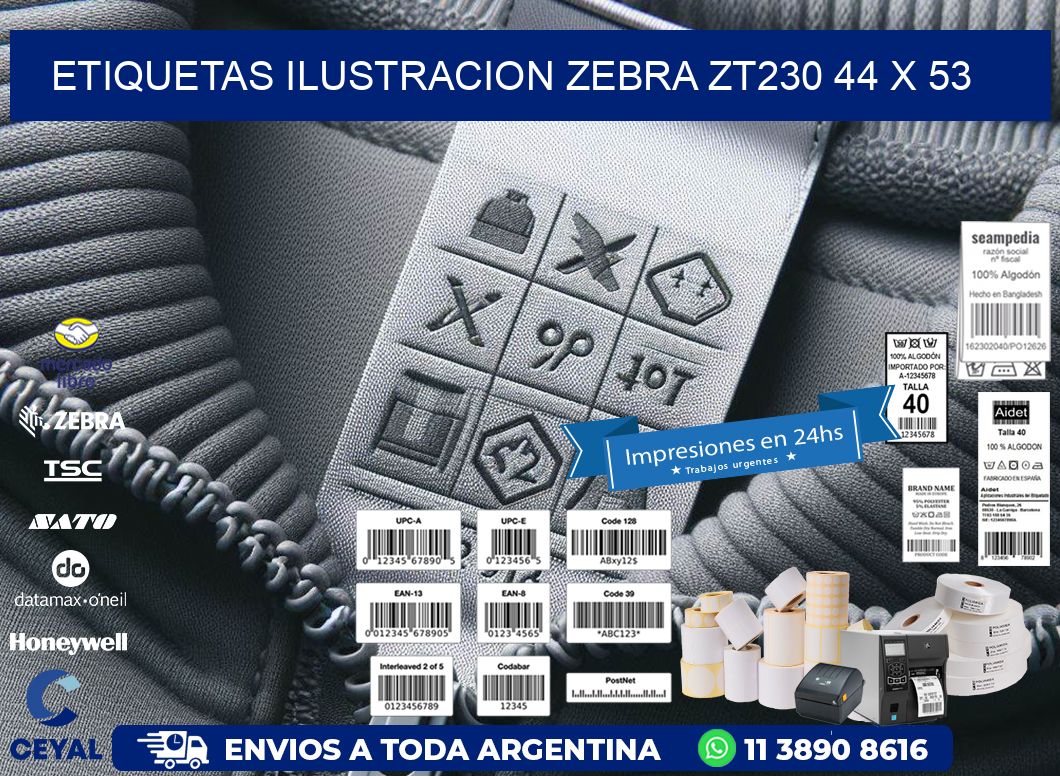ETIQUETAS ILUSTRACION ZEBRA ZT230 44 x 53