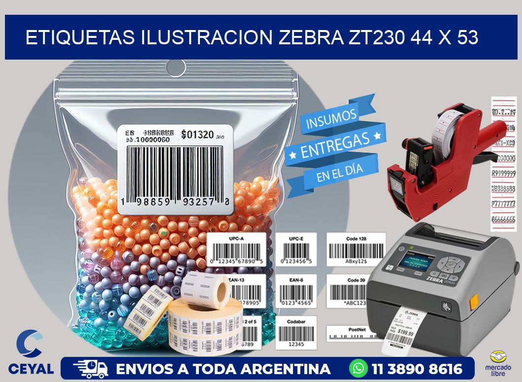 ETIQUETAS ILUSTRACION ZEBRA ZT230 44 x 53