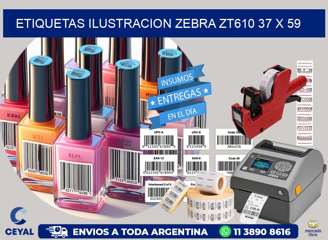 ETIQUETAS ILUSTRACION ZEBRA ZT610 37 x 59