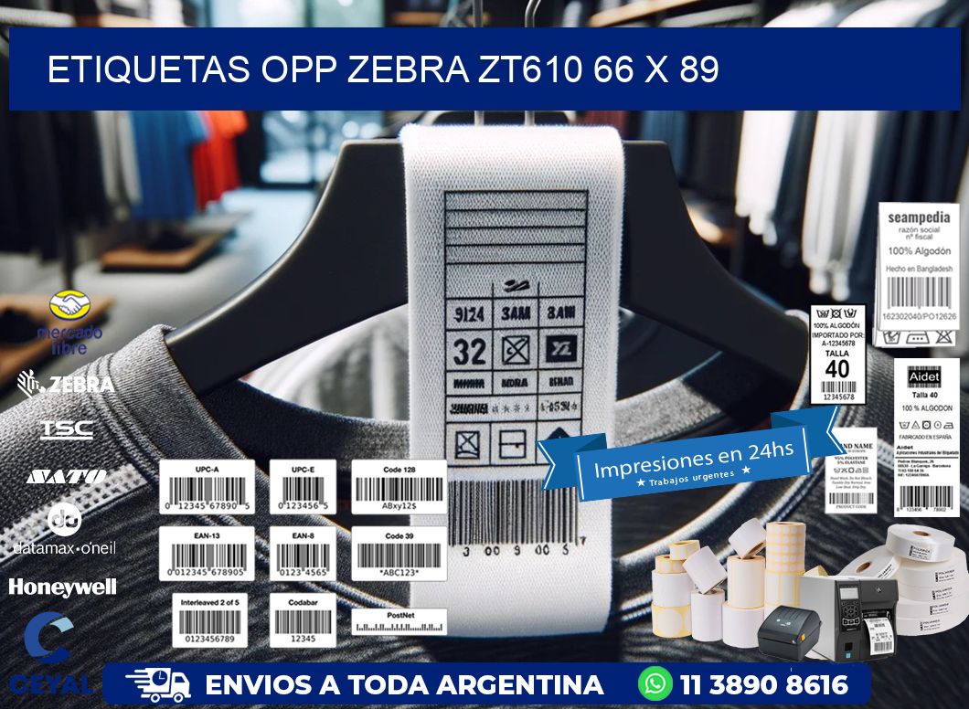 ETIQUETAS OPP ZEBRA ZT610 66 x 89